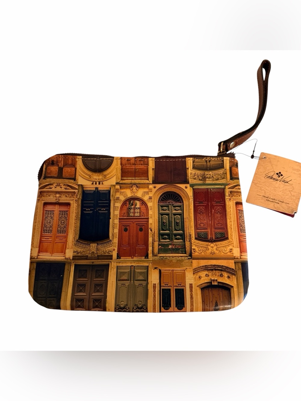 Patricia Nash "Doorways to Italy" Cassini Multi-Color Door Print Wristlet/Clutch
